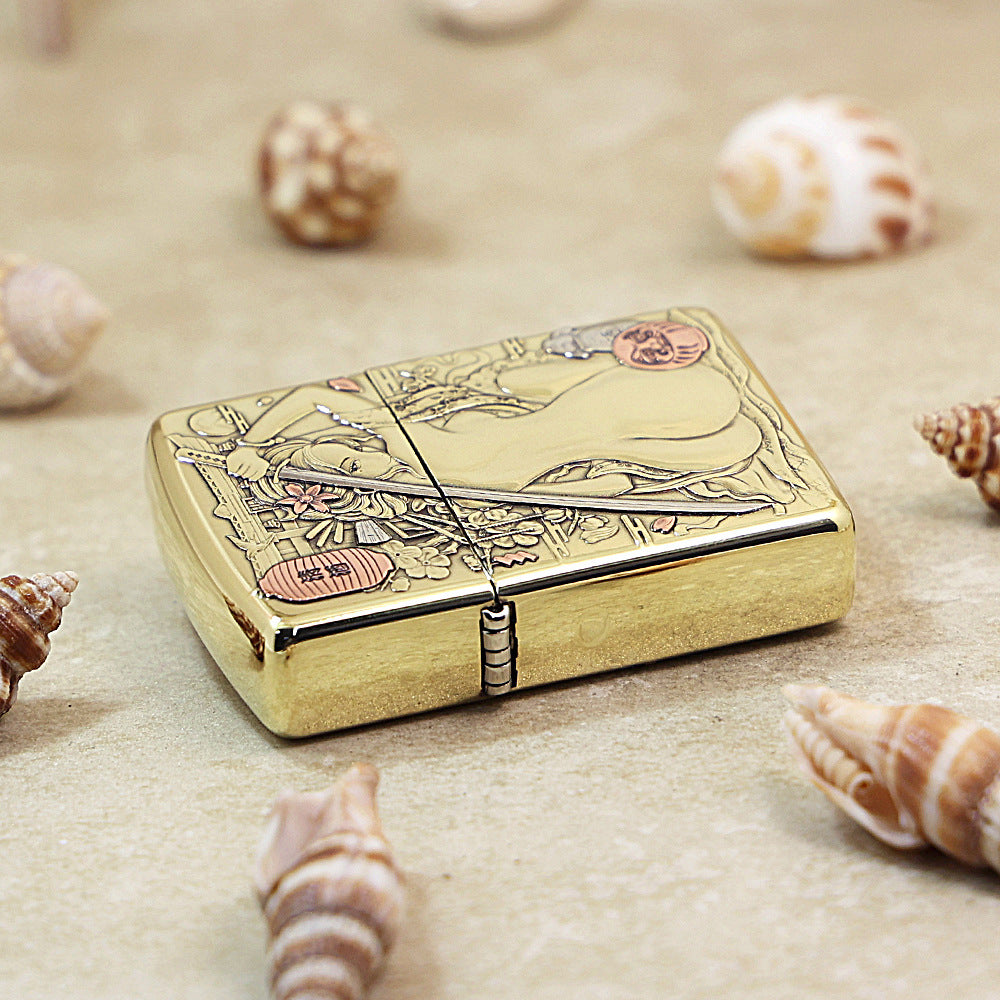 Zippo Armor High Polish Brass Geisha Katana - CC62