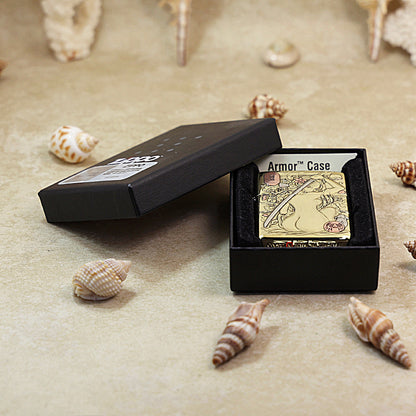 Zippo Armor High Polish Brass Geisha Katana - CC62