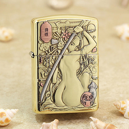Zippo Armor High Polish Brass Geisha Katana - CC62