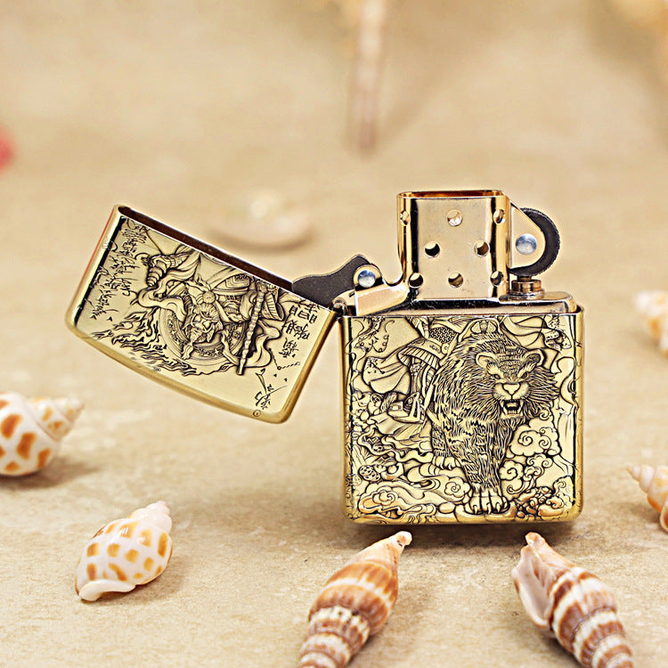 Zippo Armor High Polish Brass God of Wealth Zhao Gongming - CC82