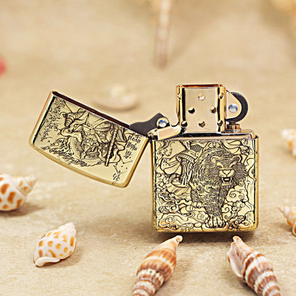 Zippo Armor High Polish Brass God of Wealth Zhao Gongming - CC82