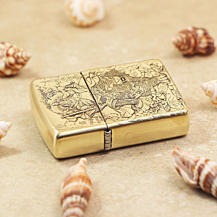 Zippo Armor High Polish Brass God of Wealth Zhao Gongming - CC82