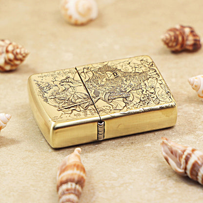 Zippo Armor High Polish Brass God of Wealth Zhao Gongming - CC82