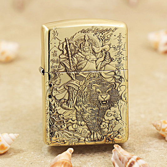 Zippo Armor High Polish Brass God of Wealth Zhao Gongming - CC82