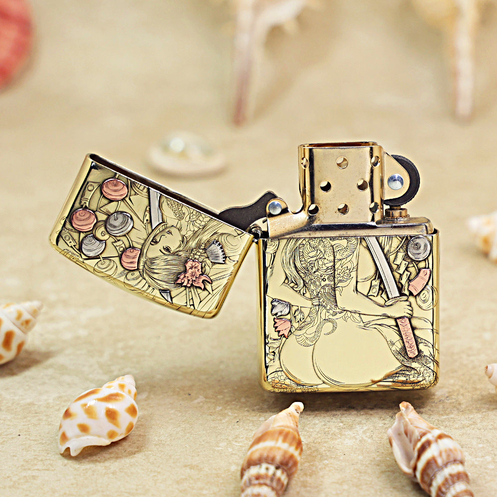 Zippo Armor High Polish Brass 'Katana Ronin' - CC04