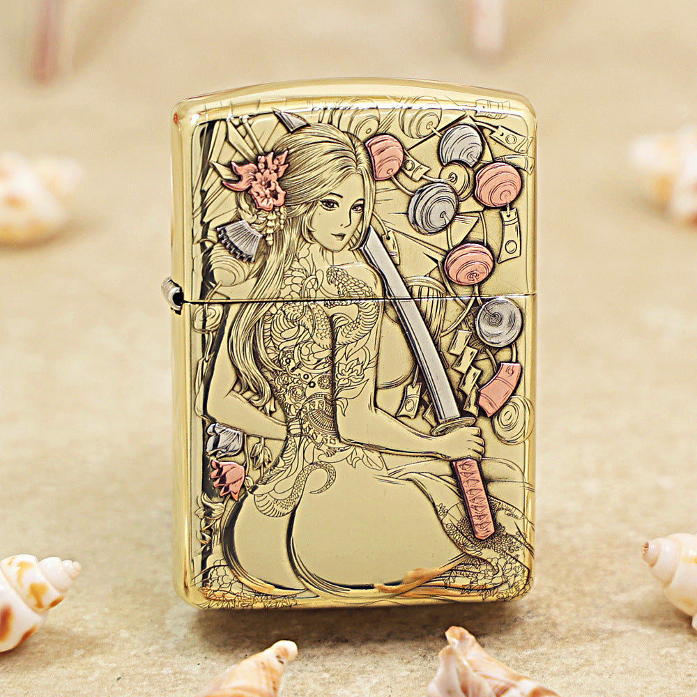 Zippo Armor High Polish Brass 'Katana Ronin' - CC04