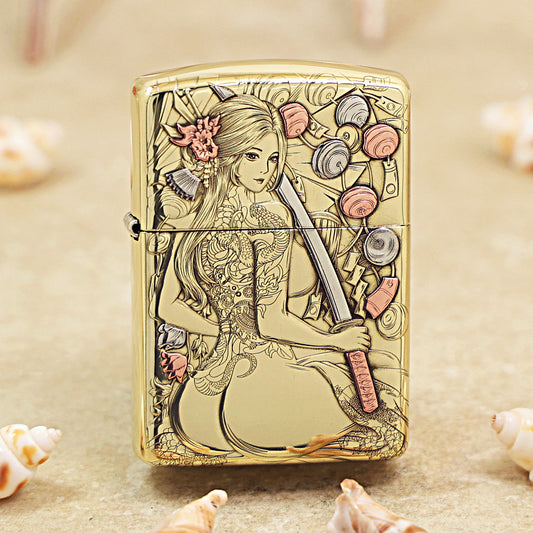 Zippo Armor High Polish Brass 'Katana Ronin' - CC04