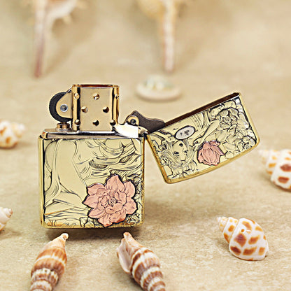 Zippo Armor High Polish Brass 'Lotus Goddess' - CC20