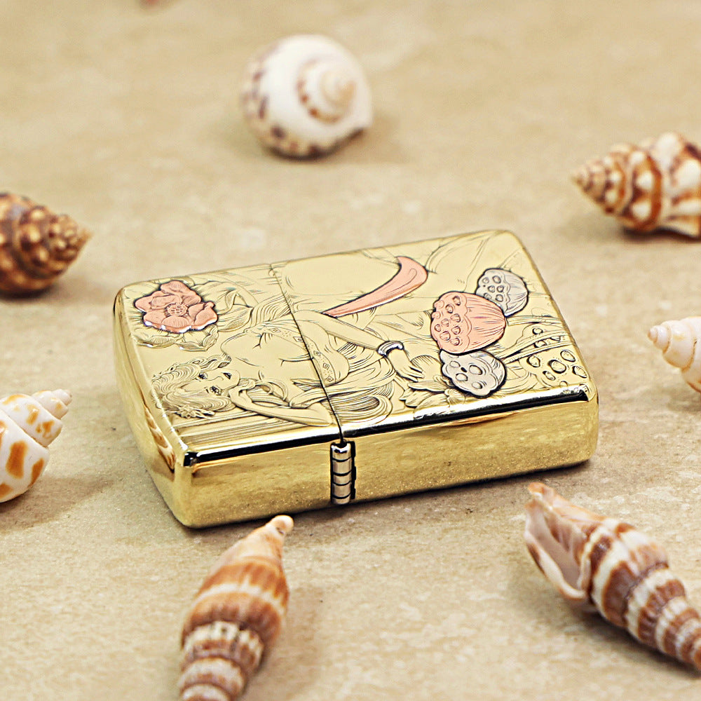 Zippo Armor High Polish Brass 'Lotus Goddess' - CC20