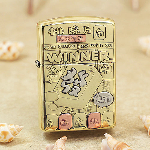 Zippo Armor High Polish Brass 'Mahjong Winner' - CC24