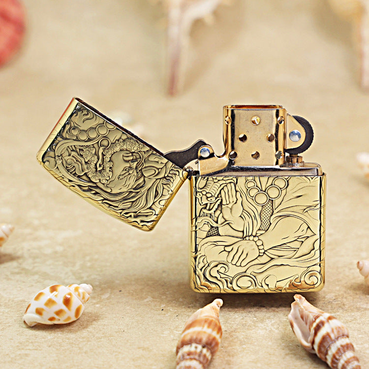 Zippo Armor High Polish Brass Taming Tiger Arhat - CC71