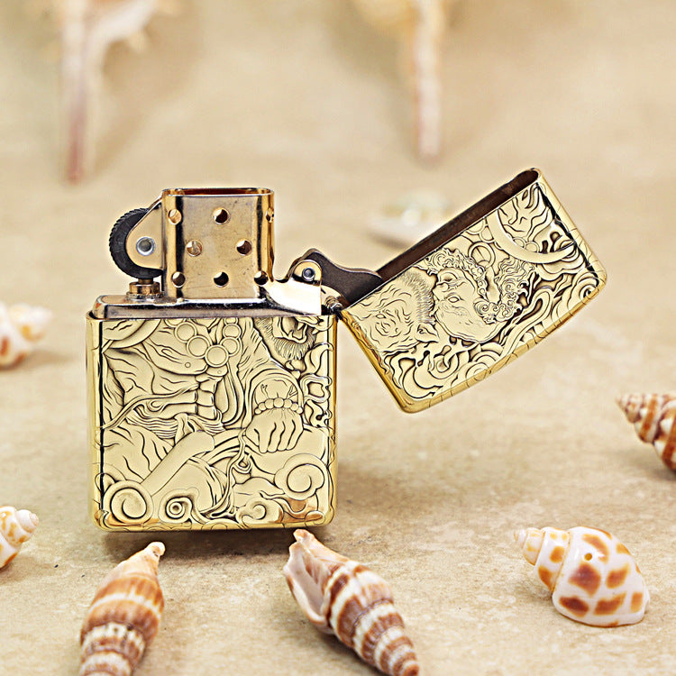 Zippo Armor High Polish Brass Taming Tiger Arhat - CC71