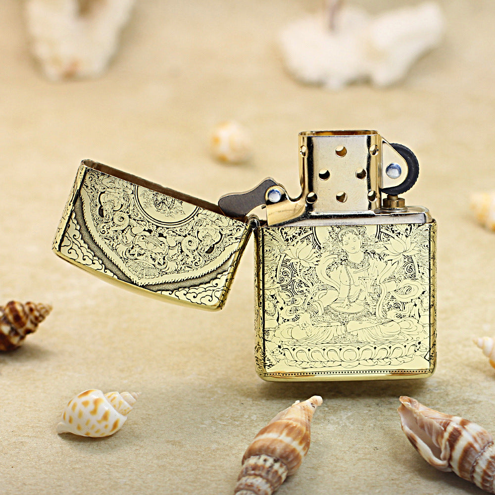 Zippo Armor High Polish Brass 'White Tara Bodhisattva' - CC39