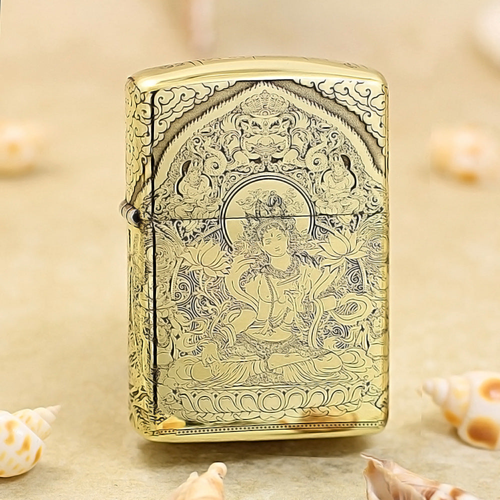 Zippo Armor High Polish Brass 'White Tara Bodhisattva' - CC39