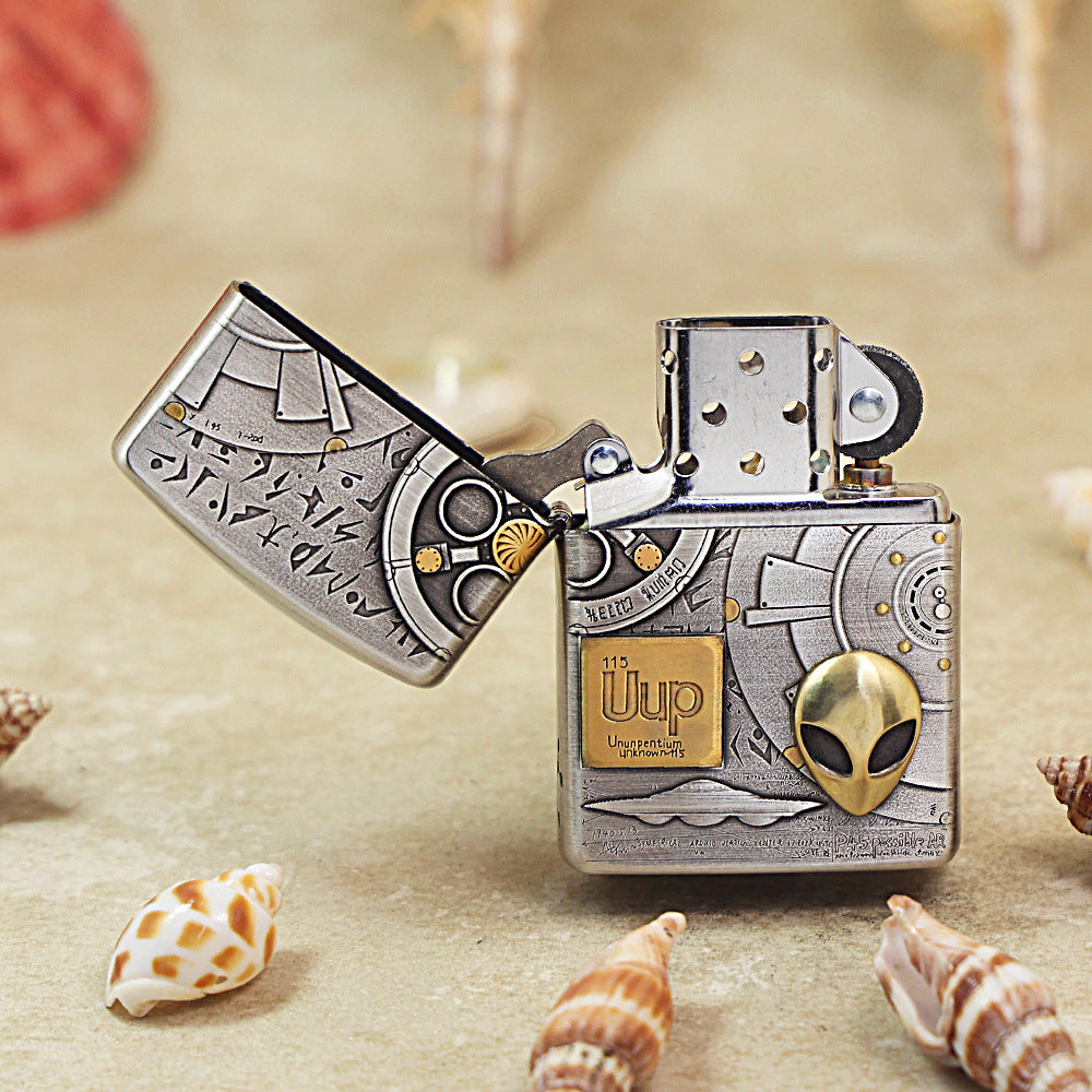 Zippo Armor Smoked Chrome 'Alien Tech' Emblem - DS133