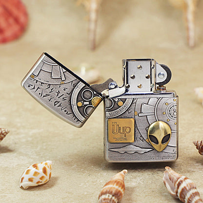 Zippo Armor Smoked Chrome 'Alien Tech' Emblem - DS133