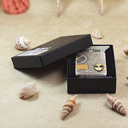 Zippo Armor Smoked Chrome 'Alien Tech' Emblem - DS133