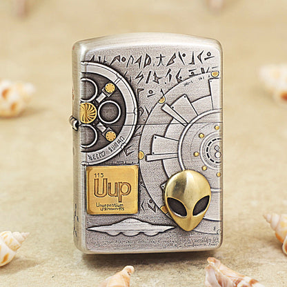 Zippo Armor Smoked Chrome 'Alien Tech' Emblem - DS133
