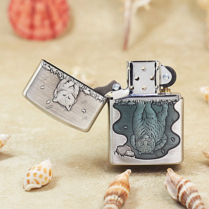 Zippo Armor Smoked Chrome 'Heart Has a Fierce Tiger' - DS144