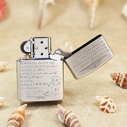Zippo Armor Smoked Chrome 'Heart Has a Fierce Tiger' - DS144