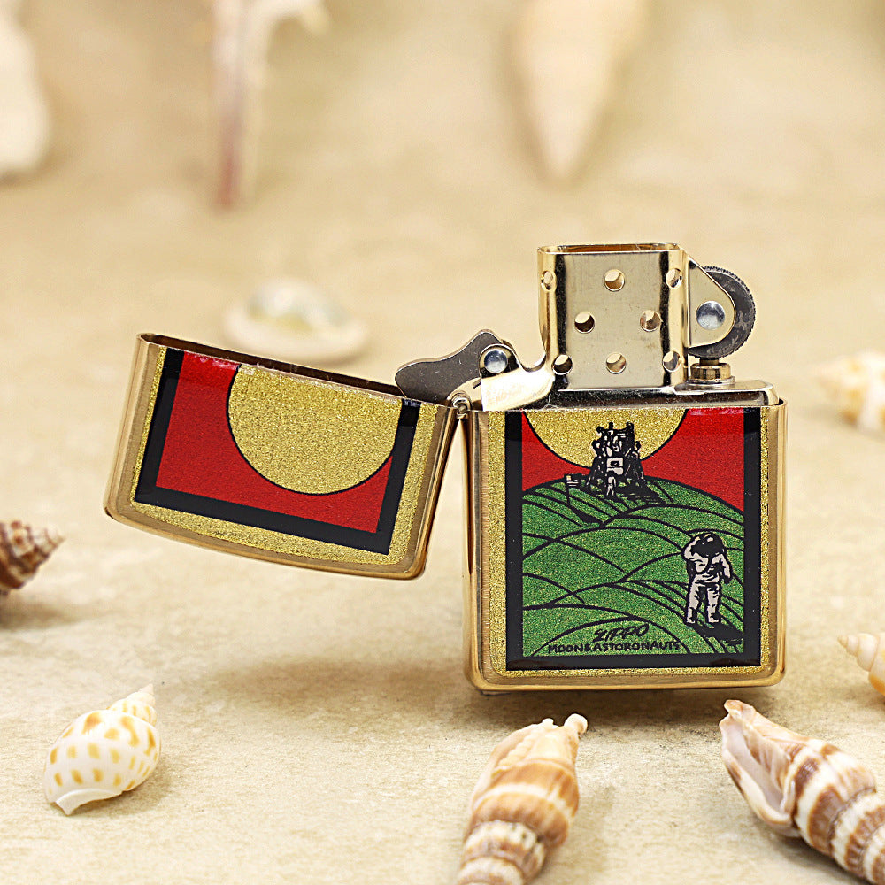 Zippo Astronaut and the Moon Gold Plate - Figure Series - JP57