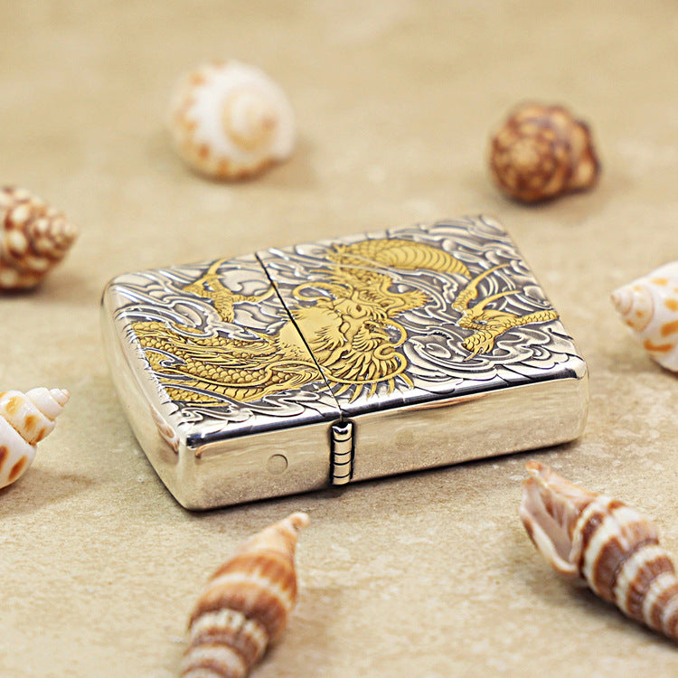 Zippo 'Auspicious Dragon' Deep Carve Two-Tone - DS115
