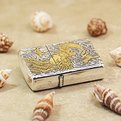Zippo 'Auspicious Dragon' Deep Carve Two-Tone - DS115