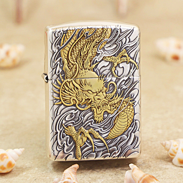 Zippo 'Auspicious Dragon' Deep Carve Two-Tone - DS115