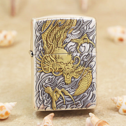 Zippo 'Auspicious Dragon' Deep Carve Two-Tone - DS115