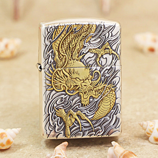 Zippo 'Auspicious Dragon' Deep Carve Two-Tone - DS115