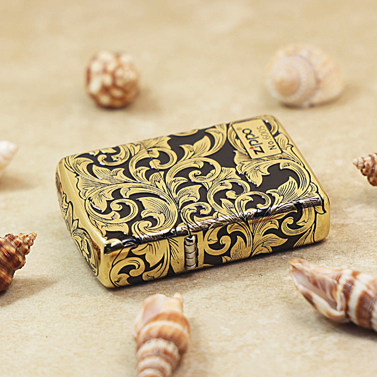 Zippo Black & Gold Floral Elegance 162-DS10