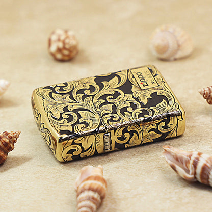 Zippo Black & Gold Floral Elegance 162-DS10