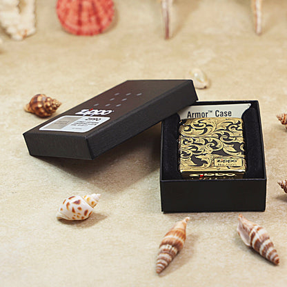 Zippo Black & Gold Floral Elegance 162-DS10