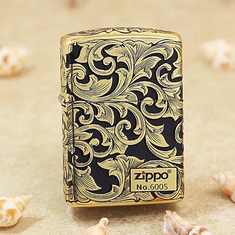 Zippo Black & Gold Floral Elegance 162-DS10