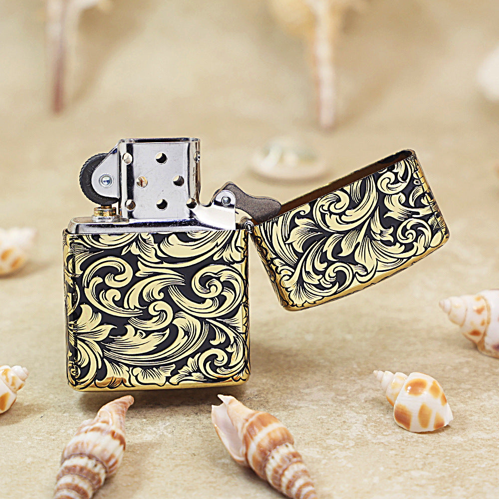 Zippo Black and Gold 'Baroque Dragon Emblem' - CC15