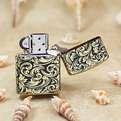 Zippo Black and Gold 'Baroque Dragon Emblem' - CC15