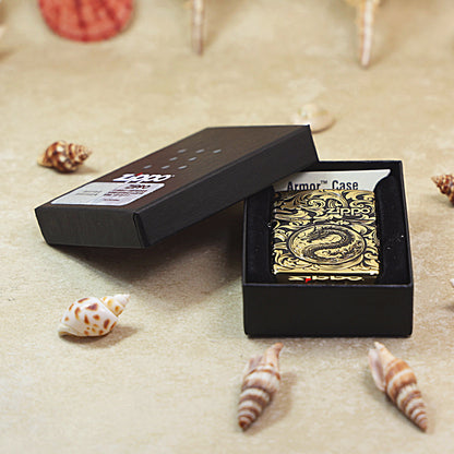 Zippo Black and Gold 'Baroque Dragon Emblem' - CC15