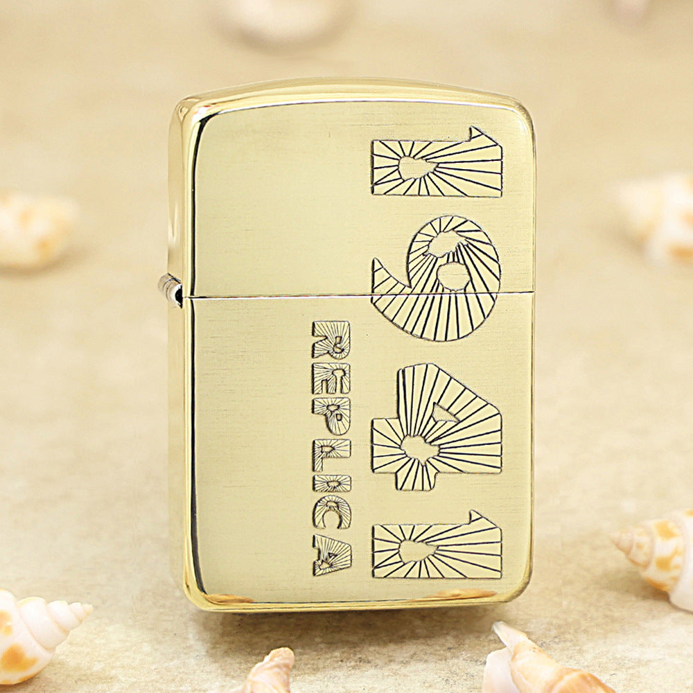 Zippo Brushed Brass 1941 Replica Engraved Number - CC107