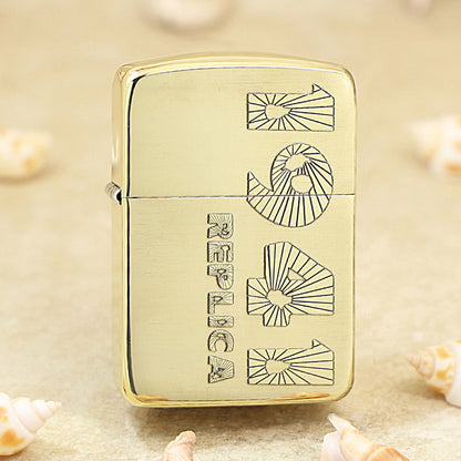 Zippo Brushed Brass 1941 Replica Engraved Number - CC107