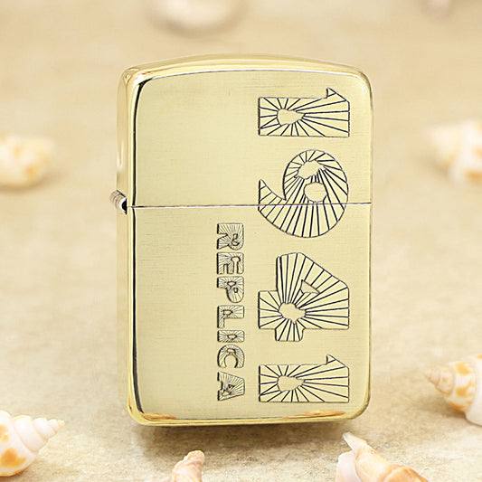 Zippo Brushed Brass 1941 Replica Engraved Number - CC107