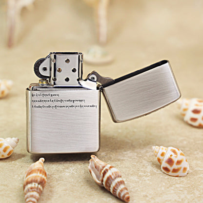 Zippo Brushed Chrome Color Printed Mount Kailash Snow Peak - CS24