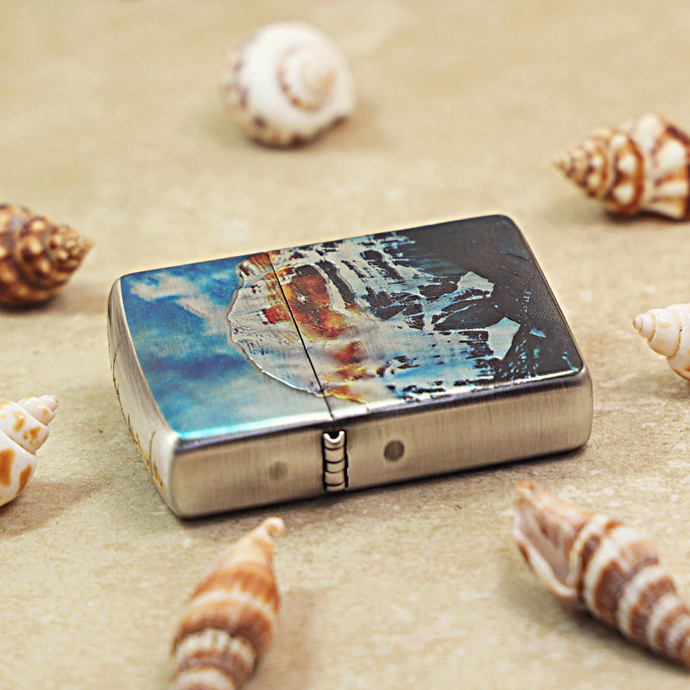 Zippo Brushed Chrome Color Printed Mount Kailash Snow Peak - CS24