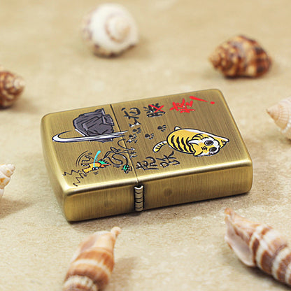 Zippo Brushed Smoked Brass 'Dragon Soaring Tiger Leaping' - DS131