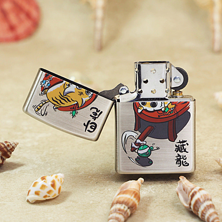 Zippo Brushed Smoked Chrome 'Crouching Tiger Hidden Dragon' - DS128