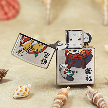 Zippo Brushed Smoked Chrome 'Crouching Tiger Hidden Dragon' - DS128