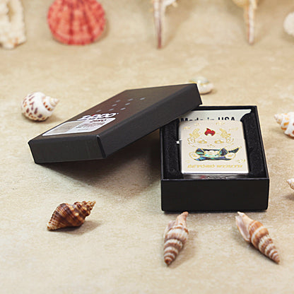 Zippo Brushed Smoked Chrome 'Lucky Dragon Bringing Wealth' Deep Carve - DS143