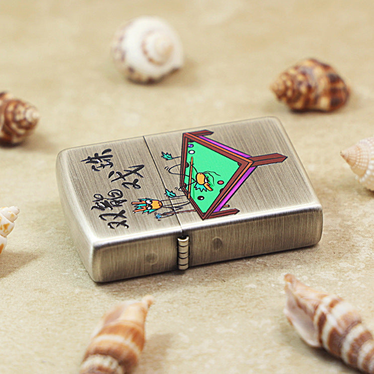 Zippo Brushed Smoked Chrome 'Two Dragons Playing Billiard'- DS129