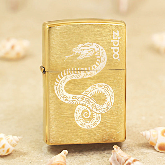 Zippo Brushed Snake Engraving - Animal Zodiac Series - DS106