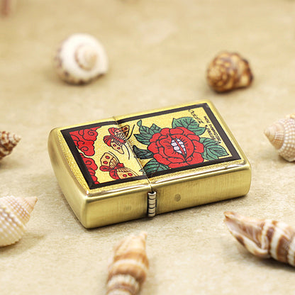 Zippo Butterfly & Peony Gold Plate - Animal & Floral Series - JP60