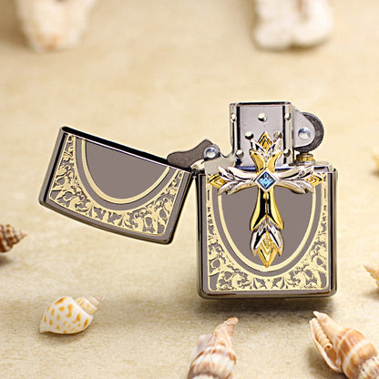 Zippo Crown Cross Black Ice - KR04